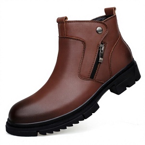 <span class=keywords><strong>Chaussures</strong></span> pour hommes en cuir pleine fleur, grande taille 47, mi-mollet, respirantes, style britannique, à fermeture éclair, nouvelle collection automne/hiver, pour le commerce transfrontalier - Product Image 1