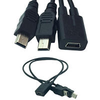 Kabel Splitter Mini USB 2.0 Female ke Dual Mini USB 5Pin Male Berpelindung 30cm untuk Pengisian Daya Perangkat Ganda & Printer