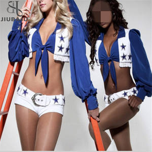 섹시한 축구 베이브 스포츠 회의 댈러스 카우보이 치어리더 의상 멋진 원피스 할로윈 파티 레이싱 치어리더 코스프레 2025 - Product Image 4