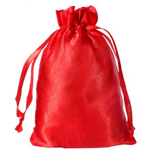 Bolsa para Extensiones de Cabello de 19*29cm, Colores Mezclados, Embalaje Personalizado, con Asa de Cuerda y Cierre de Cordón, Diseño Geométrico en Satén de Seda - Product Image 5