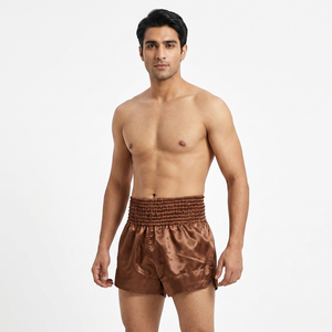 Best Selling Customized Muay Thai Shorts Blank Solid Color Design Your Own Muay Thai Striped Logo Muay Thai Shorts - Product Image 1