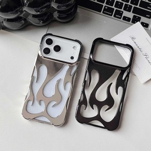 Custodia per telefono cellulare con elettroplate in metallo con design a fiamma per iPhone 16 pro max 15 14 plus cover posteriore 13 12 11 TPU - Product Image 4