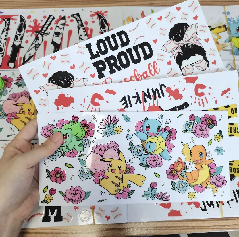 Пользовательские UV DTF виниловые чашки обернуть дизайн трансферная бумага для 16 унций 20 унций 24 унции Libbey Стеклянные Кружки Кофейные чашки стаканы наклейка