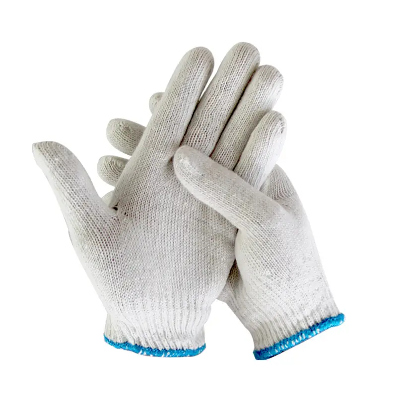 卸売労働保護手袋綿ニット作業手袋ナイロン白労働手袋