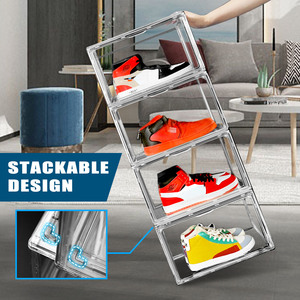 <span class=keywords><strong>Cajas</strong></span> de Almacenamiento Apilables para Zapatillas de Plástico Transparente al Por Mayor DAYOOH con Frente Abatible y Cajón Acrílico de Cierre Magnético - Product Image 3