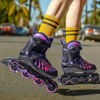 Patins à roues alignées professionnels 4 roues en polyuréthane durables clignotantes pour chaussures à roulettes de parcs de rues de la ville