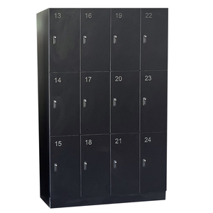 Fumeihua Tủ Đựng HPL 12 Cửa Màu Đen Tủ Đựng Đồ Tập Gym Trường Học <span class=keywords><strong>6</strong></span> Cửa 3 Tầng - Product Image 1