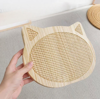 Papan Garukan Kucing dari Kayu Solid, Tidak Mudah Rontok, Tahan Lama & Tahan Gores, Tempat Tidur Kucing, Mainan Interaktif untuk Hiburan Kucing Sendiri