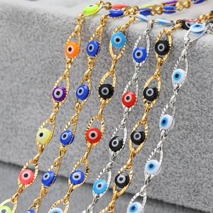 Nouvelle Chaîne Œil du Diable 6mm, Chaîne à Perles Mixtes Colorées, Acier Inoxydable, Accessoires DIY pour Bracelet, Collier et Ornement - Product Image 3