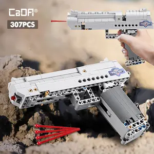 Cada C81007-C81009 권총 우지 기관단총 군사 300 + PC ww2 시 경찰 스와트 수 DIY 모델 빌딩 블록 세트