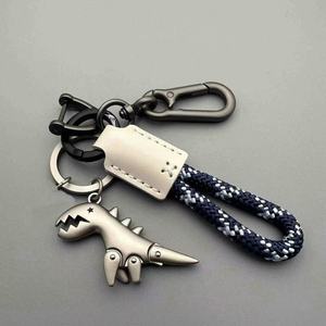 Porte-clés dinosaure tendance en alliage de zinc T-Rex, pendentif de sac à dos, porte-clés multifonctionnel en corde tressée, porte-clés de voiture en métal - Product Image 3