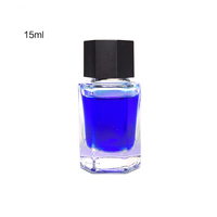 Vente en gros 50ml 30ml 15ml vide recharge rectangle encrier en verre peinture colorant conteneur stylo plume bouteille d'encre