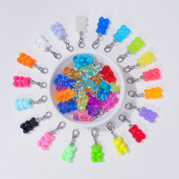 Harz Schöne Kunststoff Kleine Teddybären Schlüssel bund Anhänger Süßigkeiten Farbe Teddybären Großhandel Bär Charms für Schmuck herstellung Anhänger