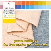 Tela de punto de algodón peinado 21S de 180 GSM, 100% algodón, suave y agradable al tacto, para camisetas, ropa interior y prendas de vestir.