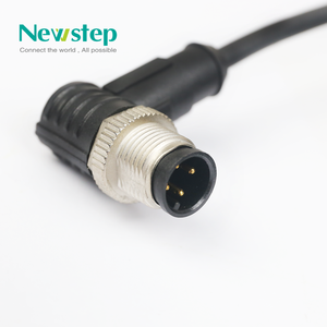 Newstep CE認証取得済み フリーエンド 0.5M PVCシールドモールドケーブル IP67防水 工業用 4ピン M12 オス・メス コネクタ - Product Image 2