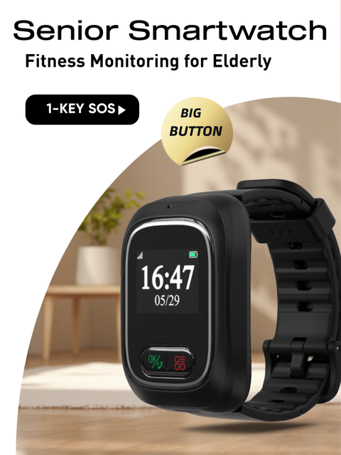 Elderly GPS Tracker Smartwatch SOS Alarm IP68 Waterproof 4G LTE Mini Design 5-10 Days Battery Life IPS Display Fall Detection