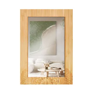 YCZM Fabricante Atacado Grande Mini Bambu Parede De Madeira Flutuante Família Casamento Photo Frame À Venda