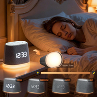 Jam Meja Dekorasi Ruang Tamu Speaker BT Suara Penenang Tidur Lampu LED Layar Besar Lampu Malam Jam Alarm Matahari Terbit Mesin Suara Putih Bayi