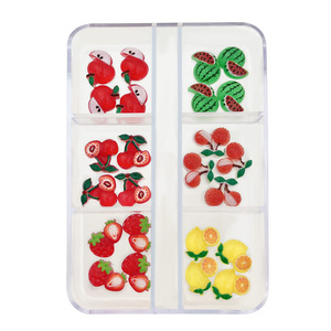 Breloques en résine 3D pour ongles, motifs fruits (cerise, fraise), style frais et délicat, accessoires de décoration pour nail art, pour manucure DIY en salon, en gros - Product Image 4