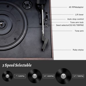 Lecteur de disques vinyles ODM OEM, centre musical rétro multifonctionnel avec <span class=keywords><strong>USB</strong></span>, <span class=keywords><strong>CD</strong></span>, <span class=keywords><strong>cassette</strong></span>, <span class=keywords><strong>radio</strong></span> AM/FM, <span class=keywords><strong>Bluetooth</strong></span> - Product Image 3