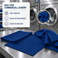 Serviettes en polyester filé réutilisables bleu roi classiques 20x20 pouces 240GSM, lavables, pour hôtels et restaurants, linge de table professionnel, direct usine