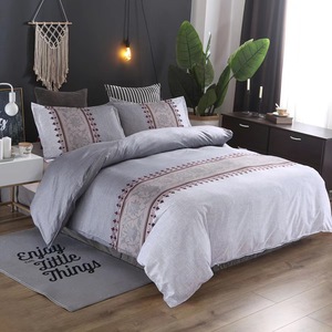 Kustom 100% Katun Anggur Merah Putih 4 Buah Set Tempat Tidur Gaya Antik Set Selimut Penutup Set Selimut Penutup - Product Image 1
