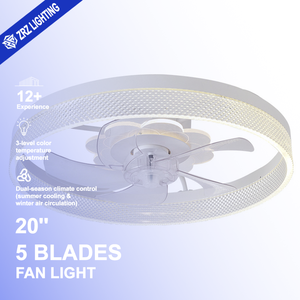 <span class=keywords><strong>Ventilateur</strong></span> <span class=keywords><strong>de</strong></span> <span class=keywords><strong>plafond</strong></span> minimaliste en acrylique <span class=keywords><strong>de</strong></span> 20 pouces à 5 pales, 3 vitesses, <span class=keywords><strong>avec</strong></span> lumière <span class=keywords><strong>LED</strong></span>, moteur DC, télécommande et corps <span class=keywords><strong>de</strong></span> lampe à intensité variable pour salon - Product Image 1