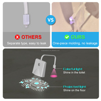 Lumière de toilette à double source lumineuse avec détecteur de mouvement et projecteur d'étoiles, lumière de nuit pour salle de bain rechargeable, couleur RVB, étanche