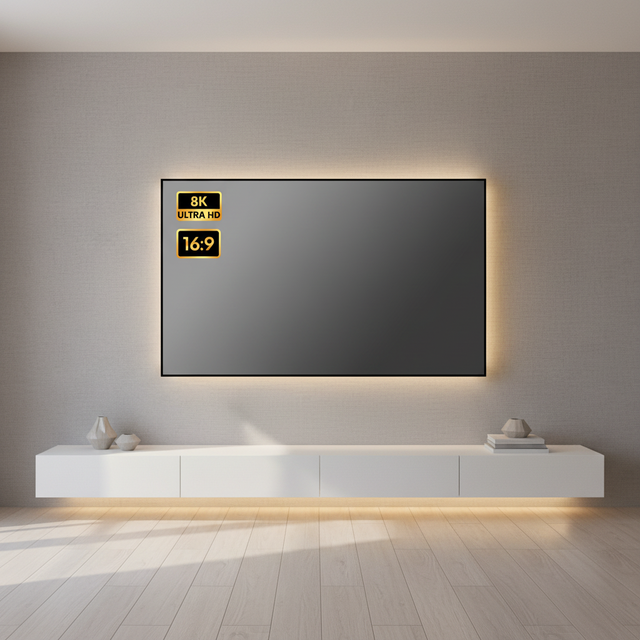 Home Movie Theater Projectors Screen Fixed Frame HD 8K Black Crystal Light Rejecting 100 Inch 8K UHD ALR Projector Screen