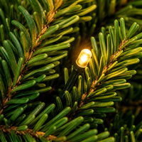 Sapin de Noël artificiel pré-éclairé PE+PVC 7 pieds, luxe, toucher réaliste, avec lumières LED et base métallique pliable