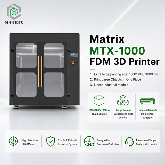 Large 1000*1000*1000mm Print Size Multifunctional FDM 3D Industrial Printer Smart Automatic Leveling Fast Printing High Accuracy