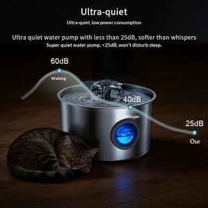 Meilleure fontaine à eau automatique pour animaux de compagnie, écologique, moderne, durable, 3,2 L, en acier inoxydable, pour chat, rechargeable, portable, silencieuse, pour boire - Product Image 5