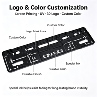 BOLONG Best Seller EU Cadre de plaque d'immatriculation en plastique ABS anti-rayures, support de plaque de voiture, logo personnalisé en relief, pièces extérieures automobiles