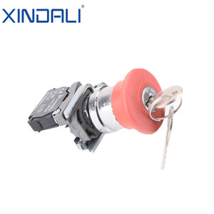 Interruptor de botón de parada de emergencia de seta XB4 de 22mm con interruptores de botón de alimentación de llave 1NC 1NO interruptor de inicio - Product Image 3