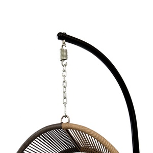 Moderno porticato portatile in vimini giardino giardino esterno in Rattan dondolo pendente sedia uovo con supporto - Product Image 5