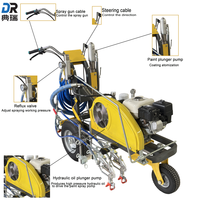 Machine de marquage routier hydraulique à pulvérisation à froid DR023 avec fonction de rupture automatique de ligne pour parking