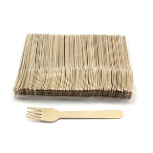 China Disposable Cheap Wooden Chip Fork 85mm Wood Knife Wooden Spoon Fruit Fork