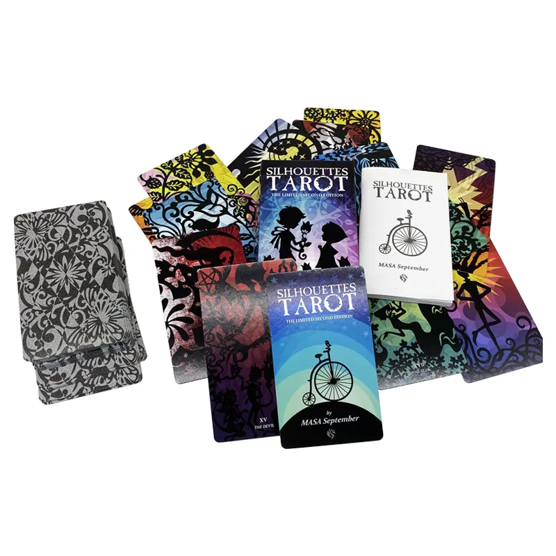 Custom printing spanish 78 cards deck with guidebook cheap prize tarot card wholesale