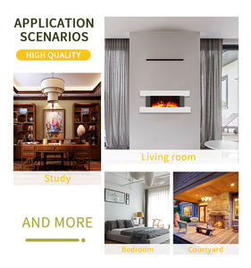 Foyer électrique mural pour salle de bain, poêle à granulés gris à insert silencieux Foyer électrique avec meuble tv - Product Image 6