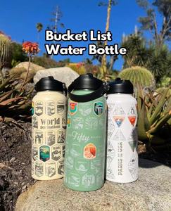 Botella de Agua de Acero Inoxidable de 32 oz, Portátil, a Prueba de Fugas y Ligera, con Grabado Personalizado Único de Parques Nacionales y Pegatinas - Product Image 2