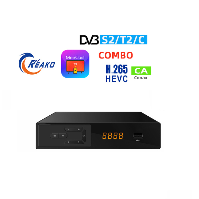 DVB-S2/T2/C Digital TV Set-Top Box Combo Receiver with ECOS OS 1920x1080 HD Screen Projection Customized for Screen Projection