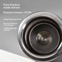 Nouvelle gourde sportive en titane pur de 550 ml, à large ouverture, avec sangle portable, isolation sous vide, isolation thermique, utilisation en extérieur