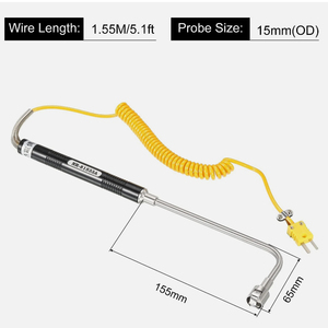 Sonda Termopar de Ángulo Recto Tipo K, Sonda de Medición de Temperatura Portátil para Detección de Temperatura de Gases y Líquidos - Product Image 2