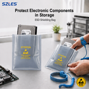 Custom Size Antistatic ESD Ziplock Bag 3 Side Seal Shielding Cushioned Bubble <strong>Pack</strong> For Packing And Packaging With ESD Protection - Product Image 2