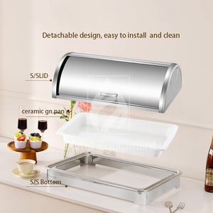 Đảng thép không gỉ tự chọn hiển thị món tráng miệng tấm thiết bị thực phẩm lạnh hiển thị với PC Bìa - Product Image 5