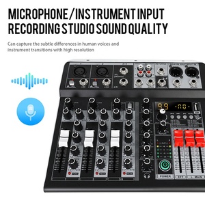 Mezcladora Pequeña KT4 de 4 Canales, Consola de Mezcla de <span class=keywords><strong>Audio</strong></span> Profesional para Video e Iluminación con 99 Efectos, Mezcladora para Escenarios, Conferencias, DJ y Bares - Product Image 5