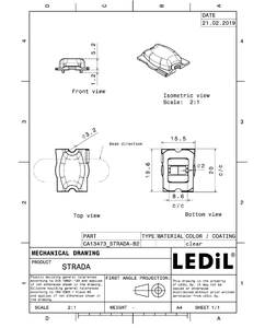 เลนส์ LED รุ่น CA13473_STRADA-B2 รูปทรงวงรีกว้างสำหรับการให้แสงสว่างในพื้นที่ ออกแบบมาเพื่อใช้งานกับหลอดไฟ CREE XT-E - Product Image 3