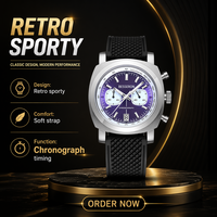Montre-bracelet chronographe rétro de luxe haut de gamme avec bracelet en acier inoxydable et mouvement MIYOTA pour usage professionnel et sportif