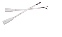 Câble d'alimentation VGA blanc T8 personnalisé en usine QUANWEI, connecteur femelle, faisceau de câbles électroniques en cuivre, prise pour lampe LED, AC 120V