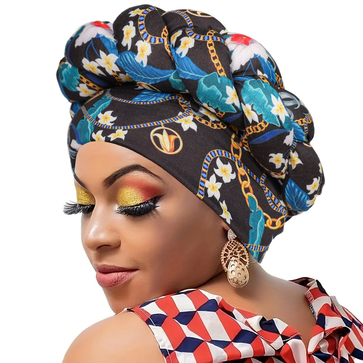 Fashion Floral Multicolor Twist Turban Headwrap - Women Accessories EYSL Boho Knotted Headband 3 Pack - Wide Fashion Stretch  main image 2